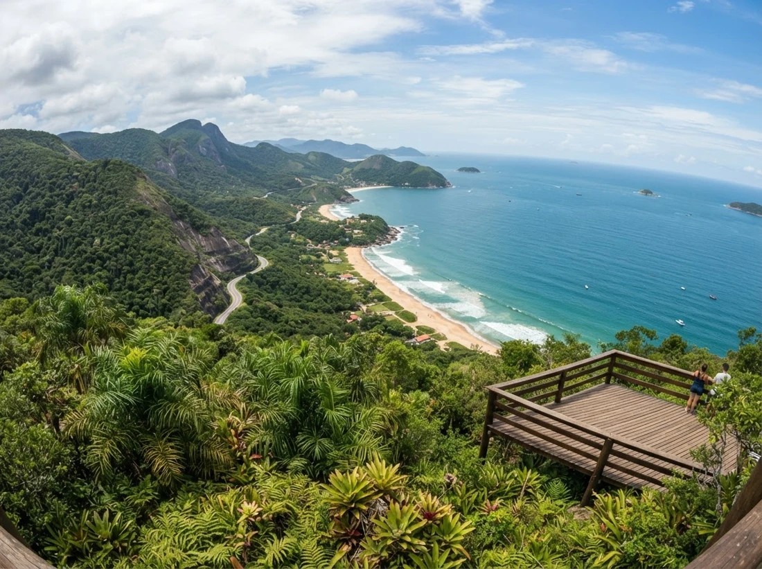 Mirante sobre o litoral de Serra Grande, região de Uruçuca